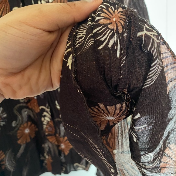 CASA DONNA Brown and Orange Coloured Floral Print Women’s Blouse - Picture 4 of 4